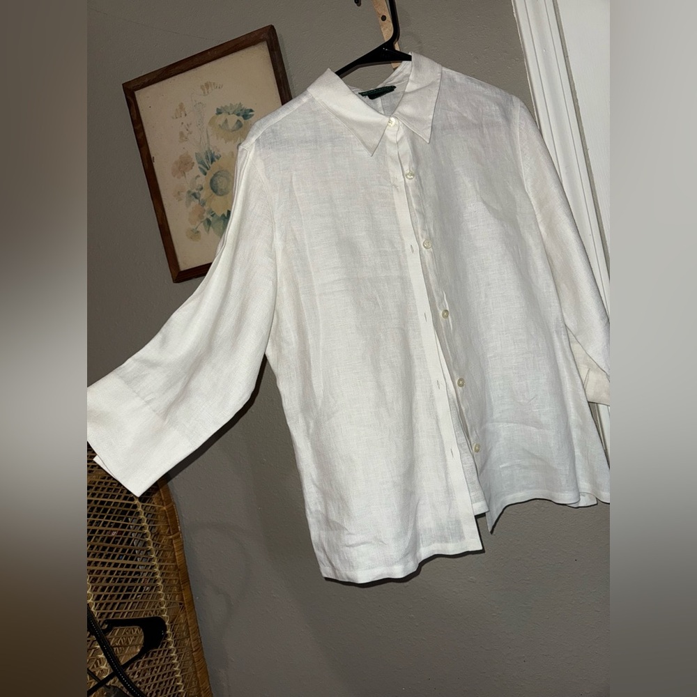 Lauren Ralph Lauren 100% Linen button up